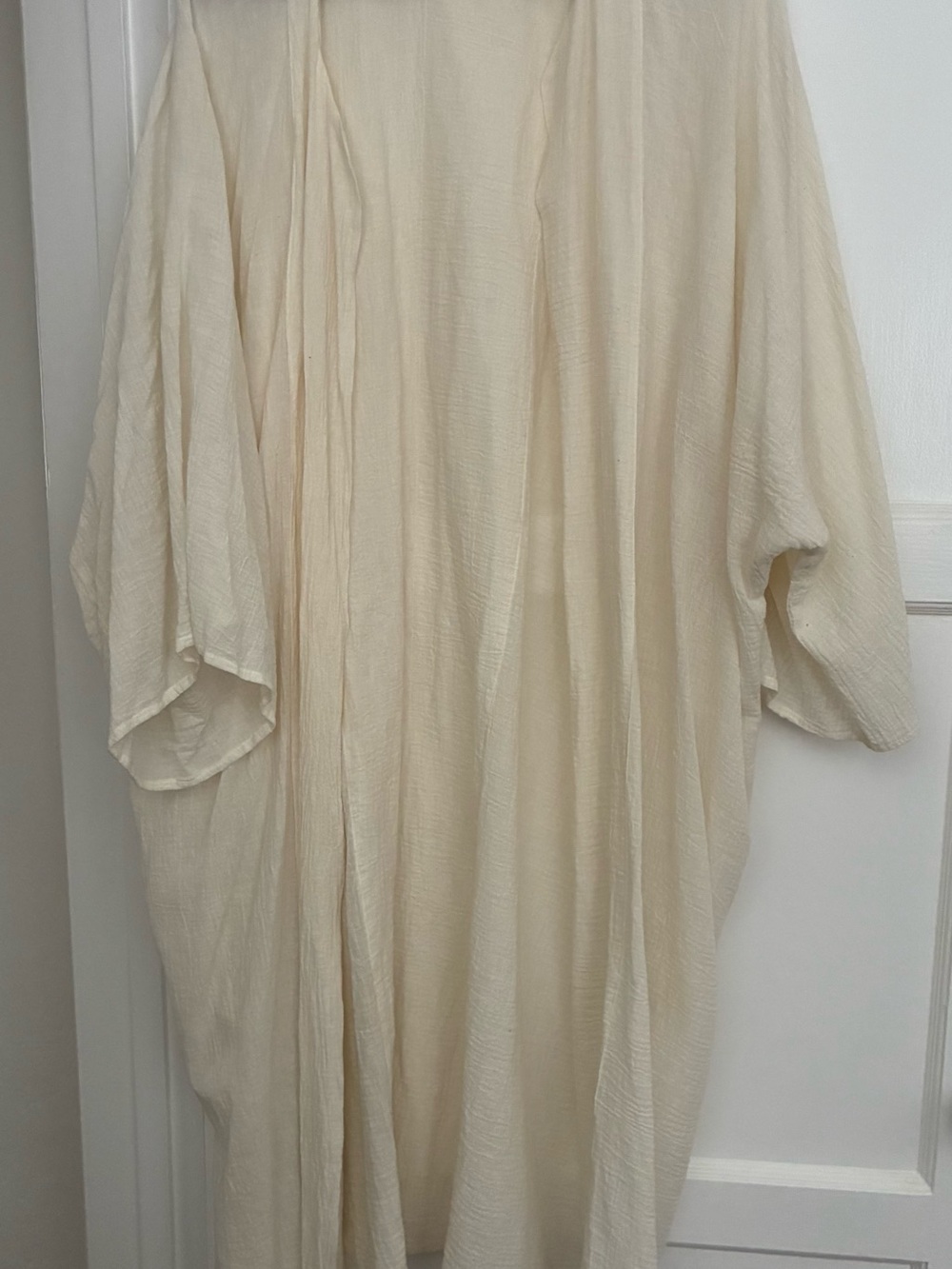 Light Cream Gauze Duster Cardigan